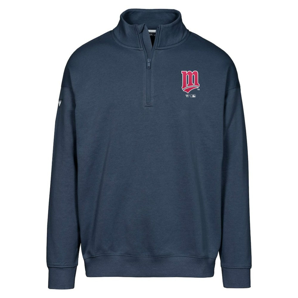 Minnesota Twins Levelwear Murray Core Logo Quarter-Zip Pullover Top - Navy - MLB Discount