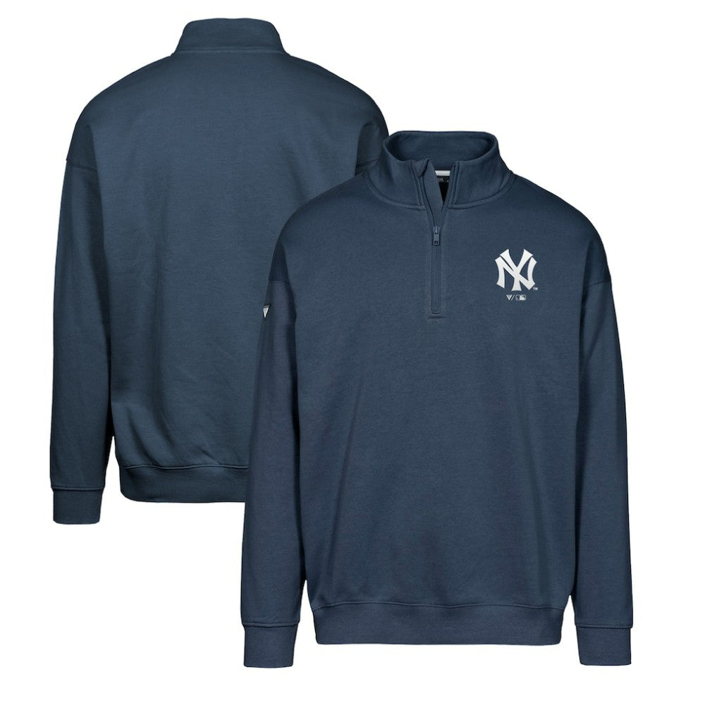 New York Yankees Levelwear Murray Core Logo Quarter-Zip Pullover Top - Navy - MLB Sale