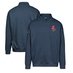 Boston Red Sox Levelwear Murray Core Logo Quarter-Zip Pullover Top - Navy - MLB Discount