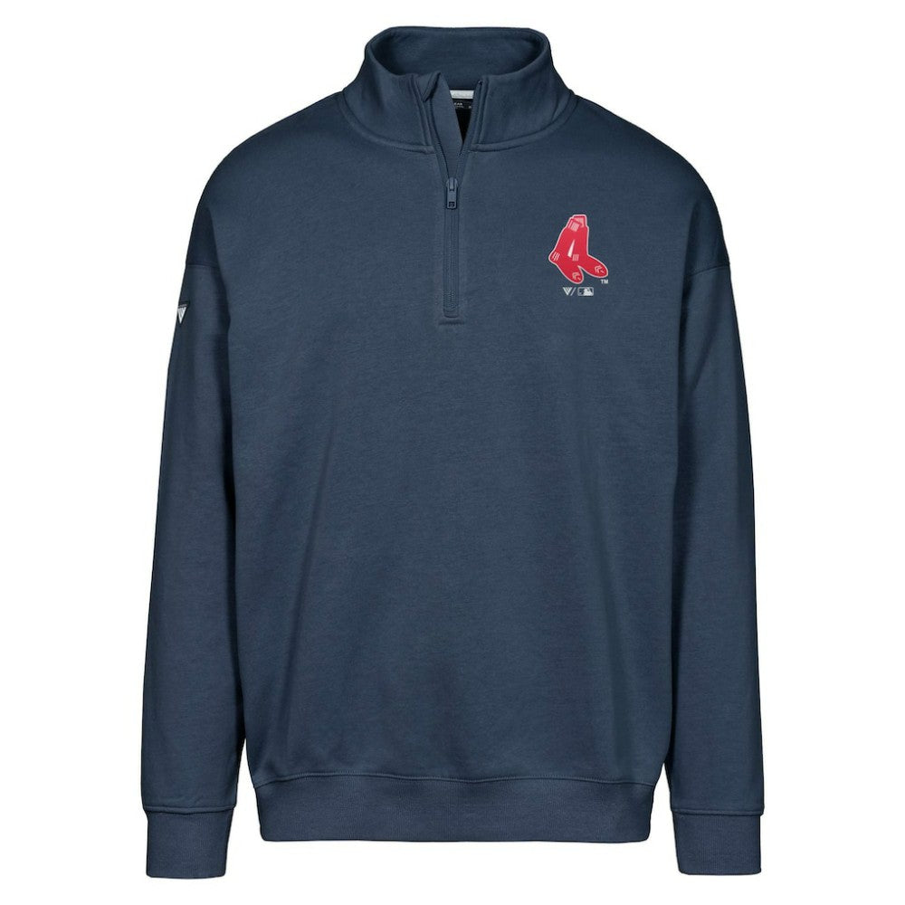 Boston Red Sox Levelwear Murray Core Logo Quarter-Zip Pullover Top - Navy - MLB Discount