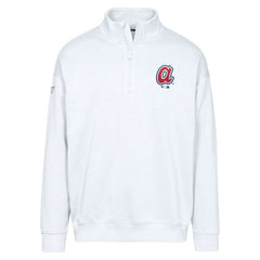 Atlanta Braves Levelwear Murray Core Logo Quarter-Zip Pullover Top - White - MLB on Sale