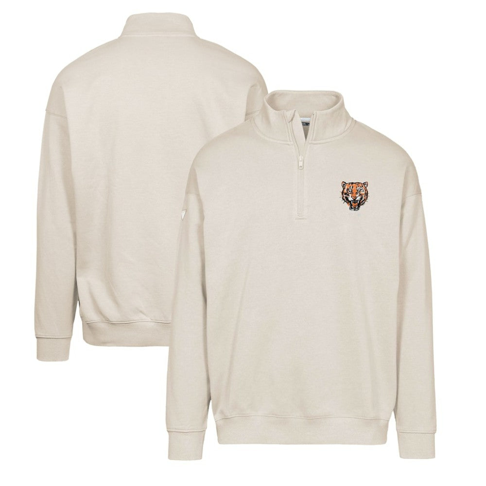 Detroit Tigers Levelwear Murray Core Logo Quarter-Zip Pullover Top - Khaki - MLB Sale