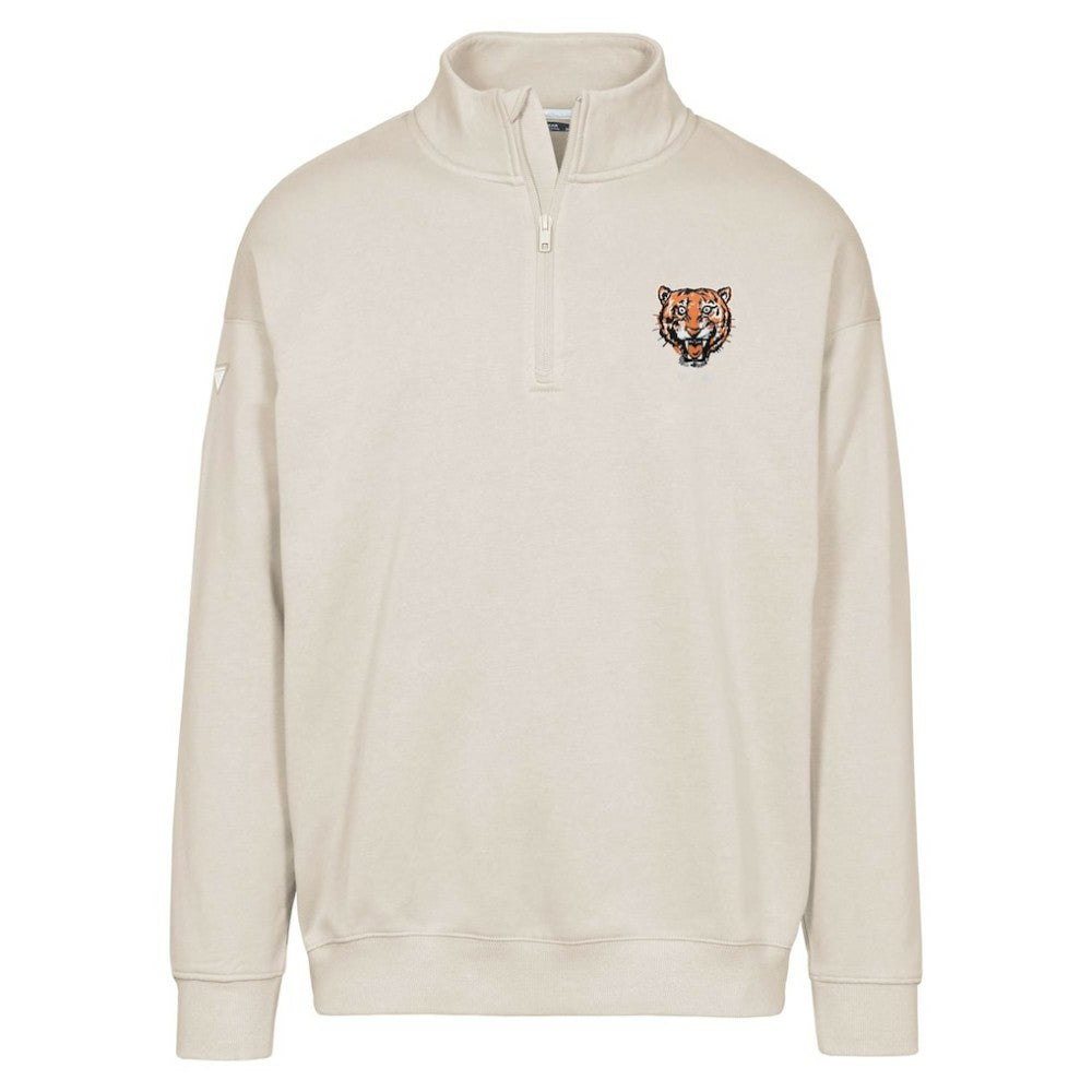 Detroit Tigers Levelwear Murray Core Logo Quarter-Zip Pullover Top - Khaki - MLB Sale
