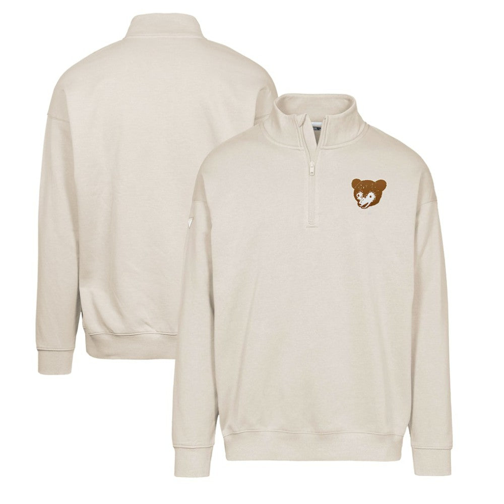 Chicago Cubs Levelwear Murray Core Logo Quarter-Zip Pullover Top - Khaki - MLB Online