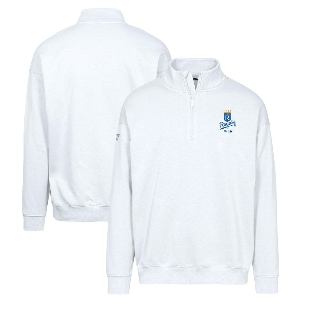 Kansas City Royals Levelwear Murray Core Logo Quarter-Zip Pullover Top - White - MLB Online