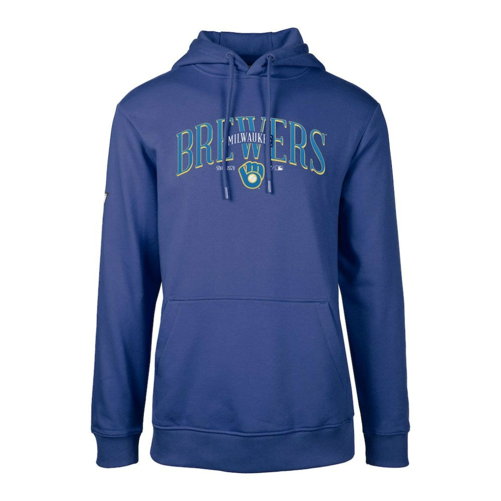 Milwaukee Brewers Levelwear Cooperstown Collection Podium Retro Spellout Pullover Hoodie - Royal - MLB Discount
