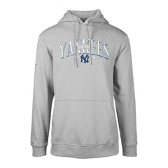 New York Yankees Levelwear Cooperstown Collection Podium Retro Spellout Pullover Hoodie - Gray - MLB Discount