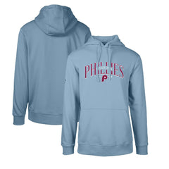 Philadelphia Phillies Levelwear Cooperstown Collection Podium Retro Spellout Pullover Hoodie - Light Blue - MLB on Sale