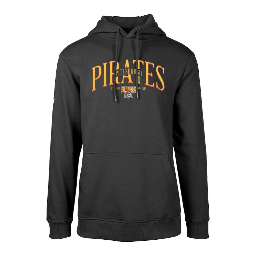 Pittsburgh Pirates Levelwear Cooperstown Collection Podium Retro Spellout Pullover Hoodie - Black - MLB Lifestyle