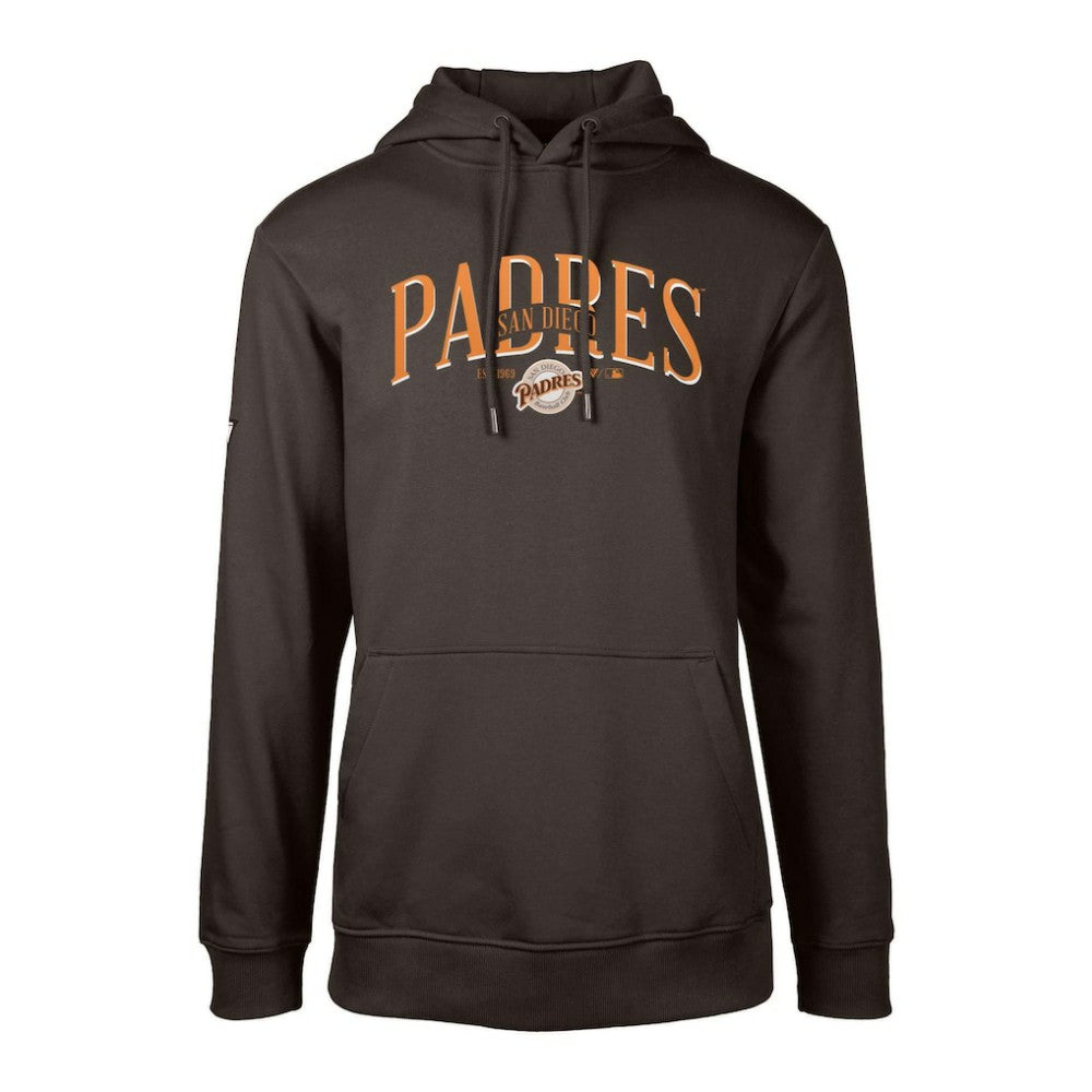 San Diego Padres Levelwear Cooperstown Collection Podium Retro Spellout Pullover Hoodie - Brown - MLB Discount