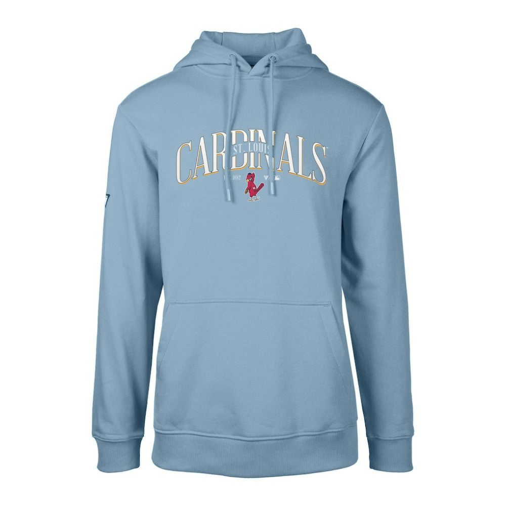St. Louis Cardinals Levelwear Cooperstown Collection Podium Retro Spellout Pullover Hoodie - Light Blue - MLB Sale