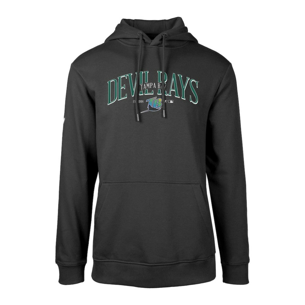 Tampa Bay Rays Levelwear Cooperstown Collection Podium Retro Spellout Pullover Hoodie - Black - MLB Lifestyle