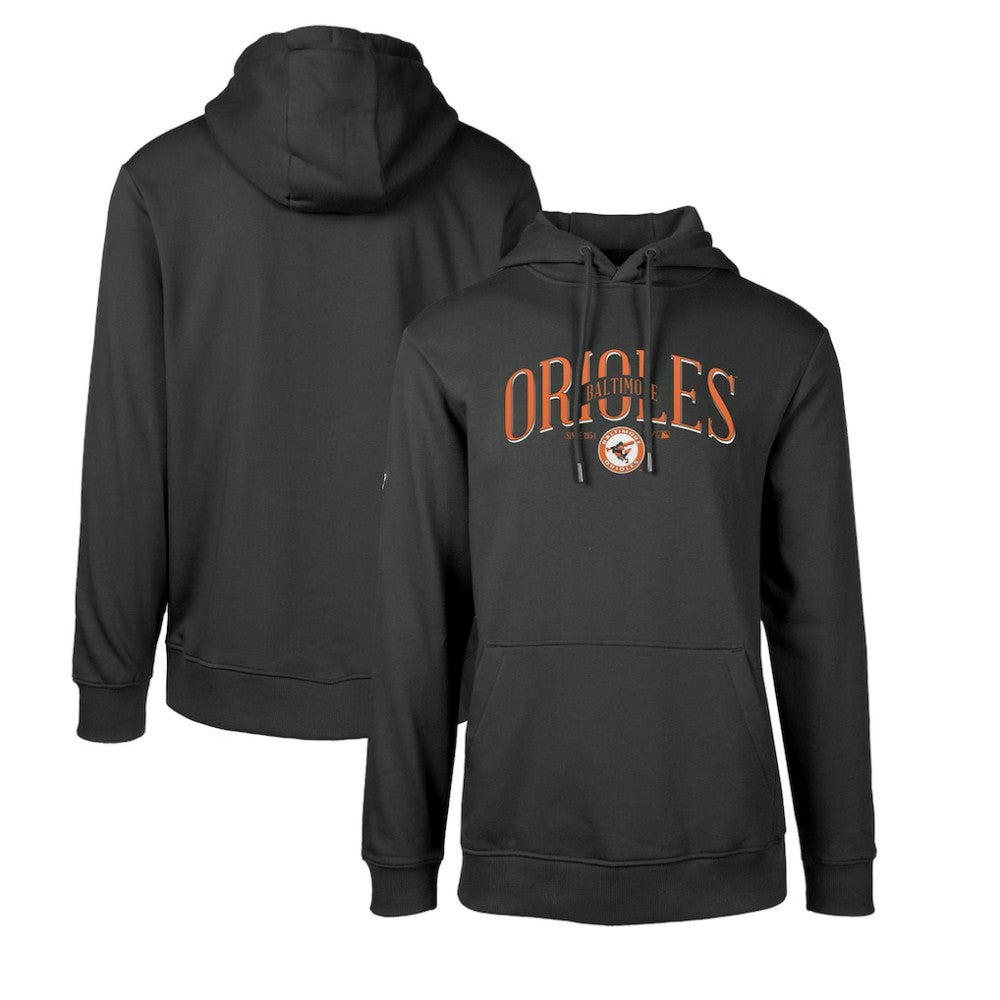 Baltimore Orioles Levelwear Cooperstown Collection Podium Retro Spellout Pullover Hoodie - Black - MLB Sale