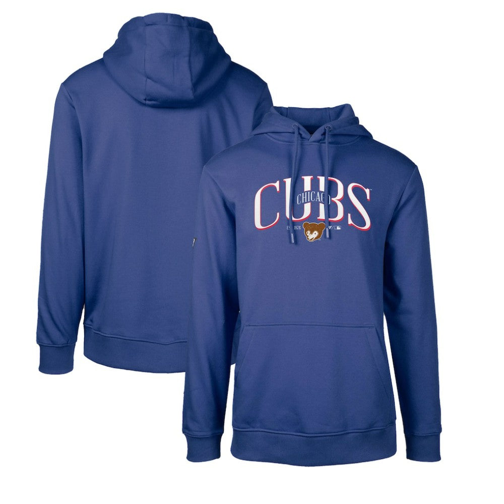 Chicago Cubs Levelwear Cooperstown Collection Podium Retro Spellout Pullover Hoodie - Royal - MLB Discount