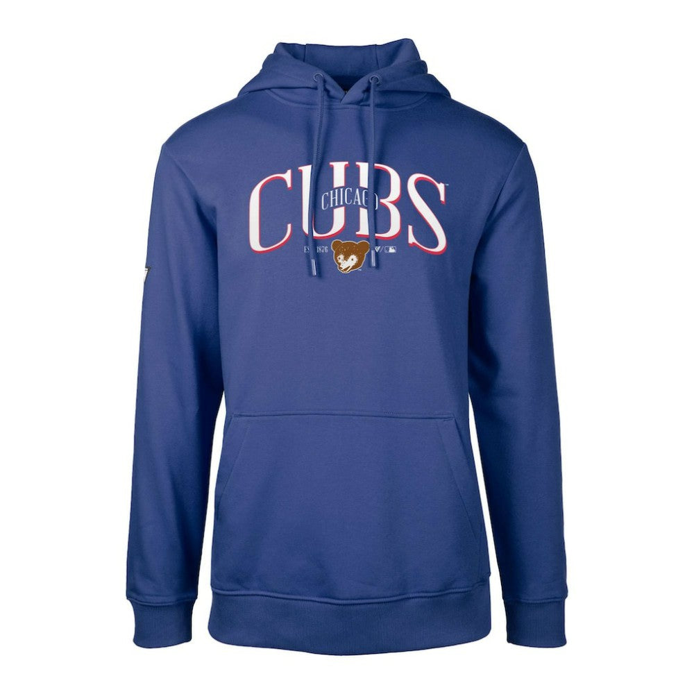 Chicago Cubs Levelwear Cooperstown Collection Podium Retro Spellout Pullover Hoodie - Royal - MLB Discount