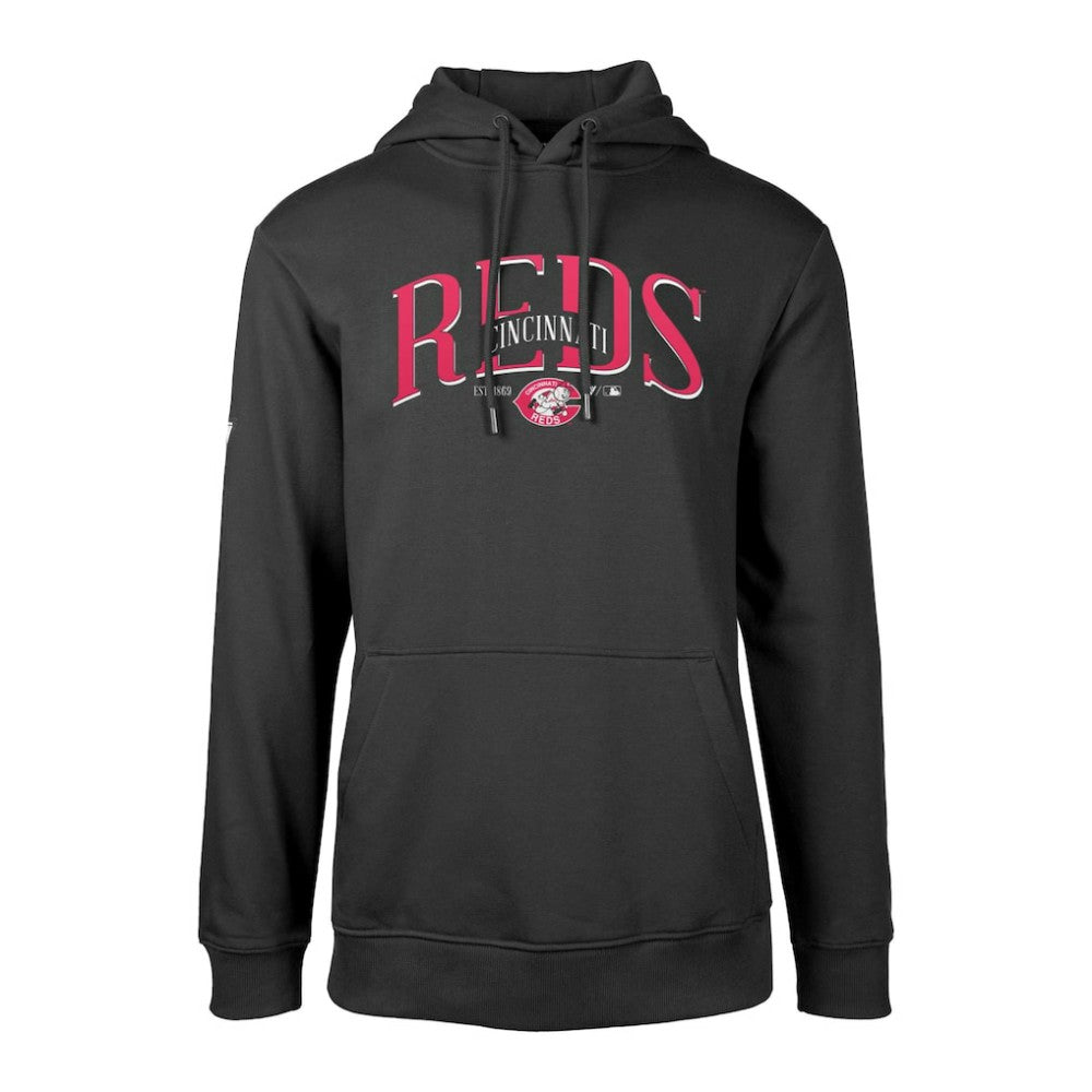 Cincinnati Reds Levelwear Cooperstown Collection Podium Retro Spellout Pullover Hoodie - Black - MLB Online