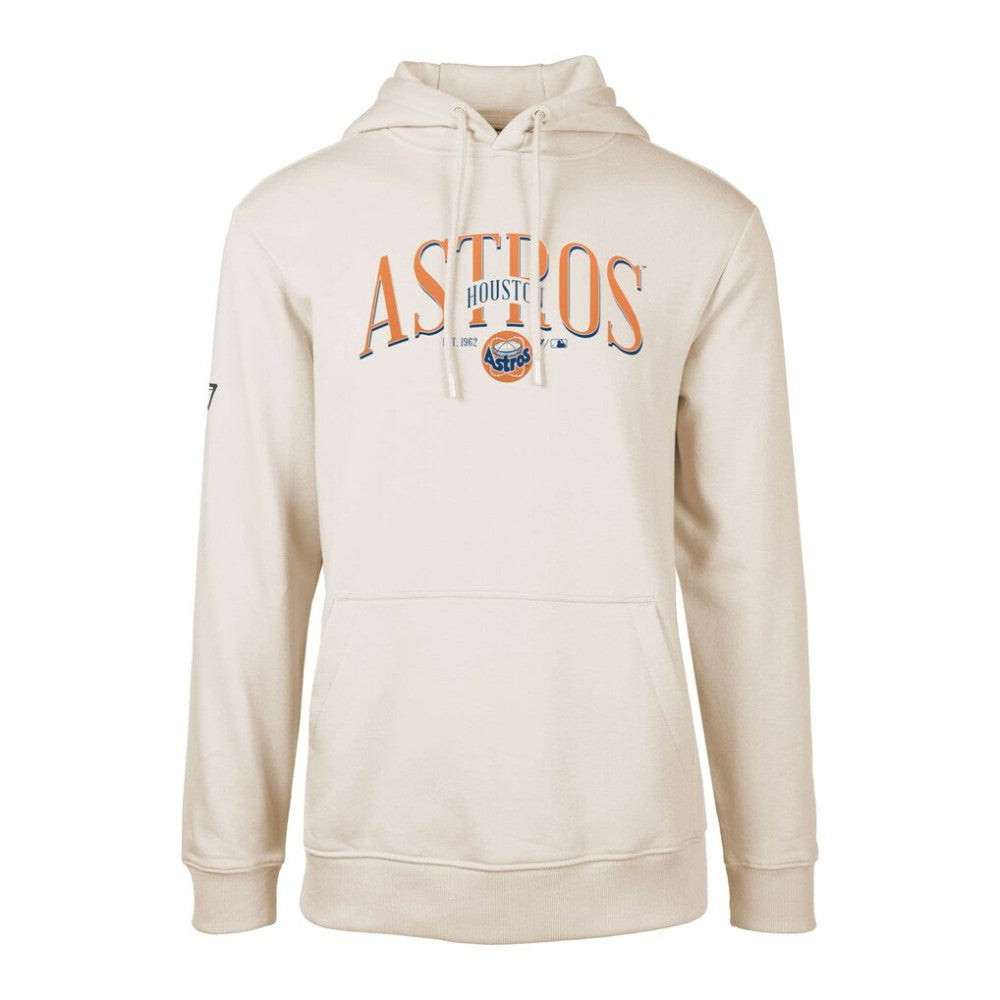 Houston Astros Levelwear Cooperstown Collection Podium Retro Spellout Pullover Hoodie - Khaki - MLB Lifestyle