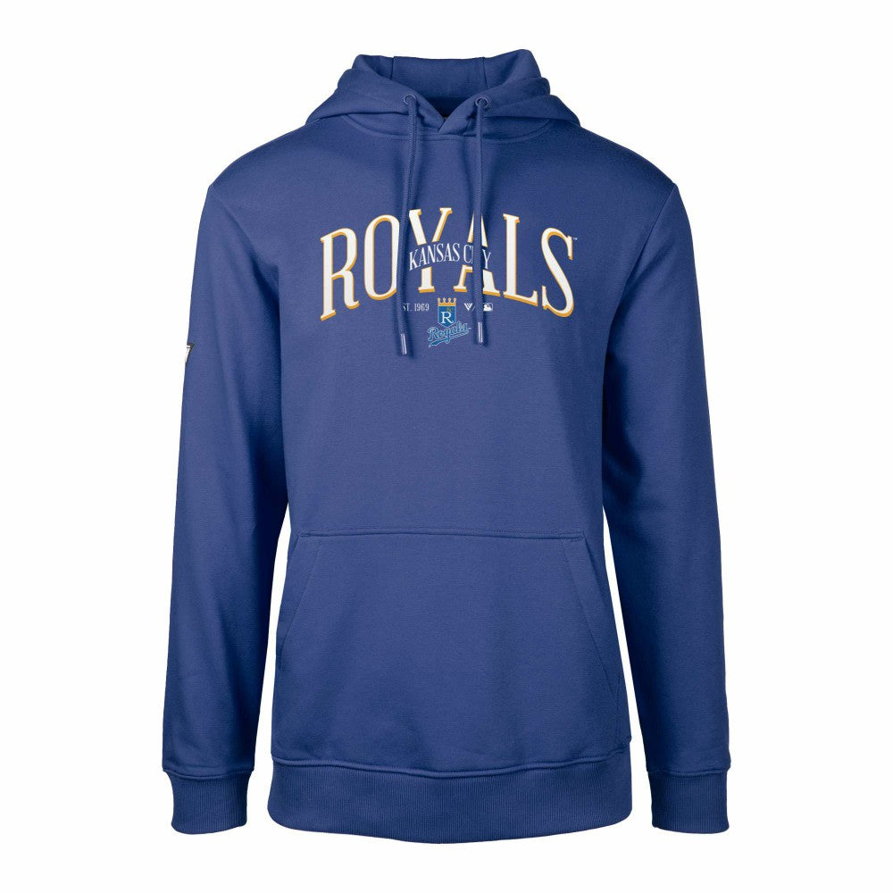 Kansas City Royals Levelwear Cooperstown Collection Podium Retro Spellout Pullover Hoodie - Royal - MLB on Sale