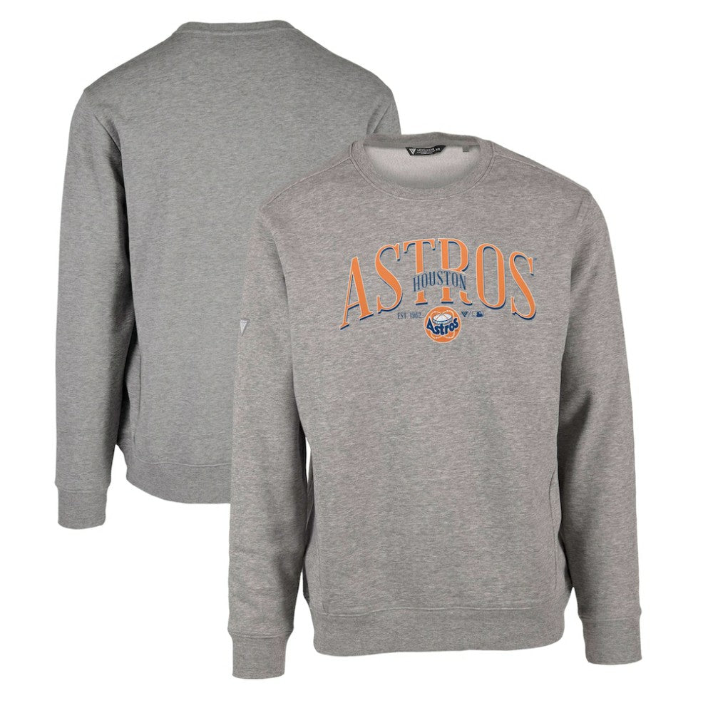 Houston Astros Levelwear Zane Cooperstown Collection Retro Spellout Pullover Sweatshirt - Gray - MLB Sale