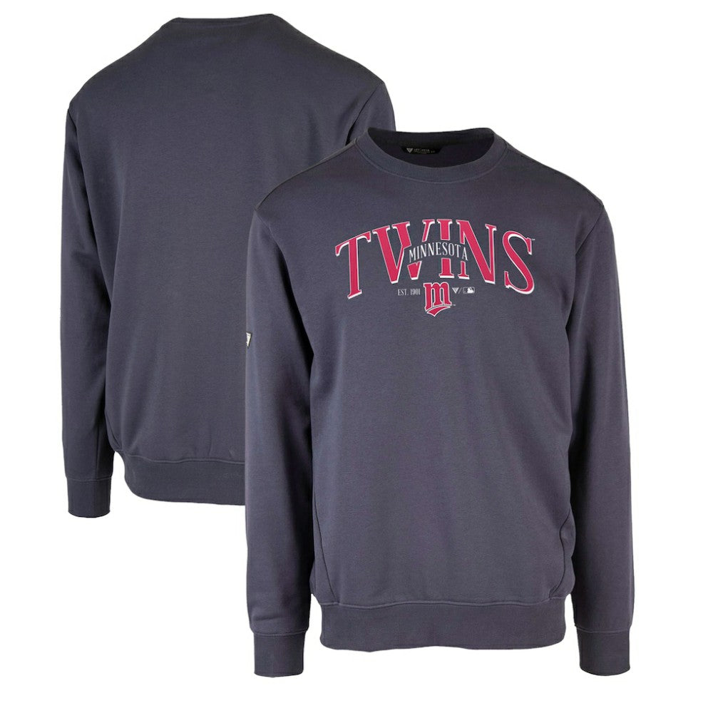 Minnesota Twins Levelwear Zane Cooperstown Collection Retro Spellout Pullover Sweatshirt - Navy - MLB Sale