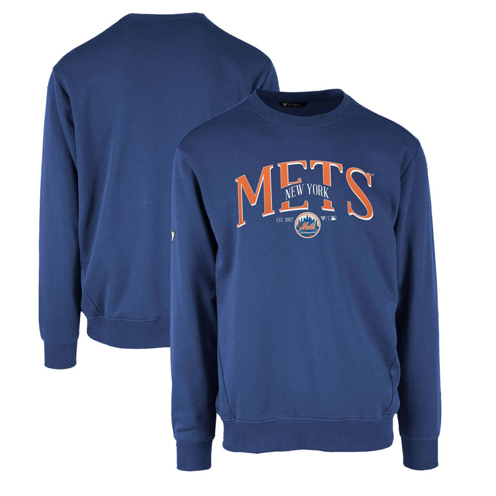 New York Mets Levelwear Zane Cooperstown Collection Retro Spellout Pullover Sweatshirt - Royal - MLB Discount
