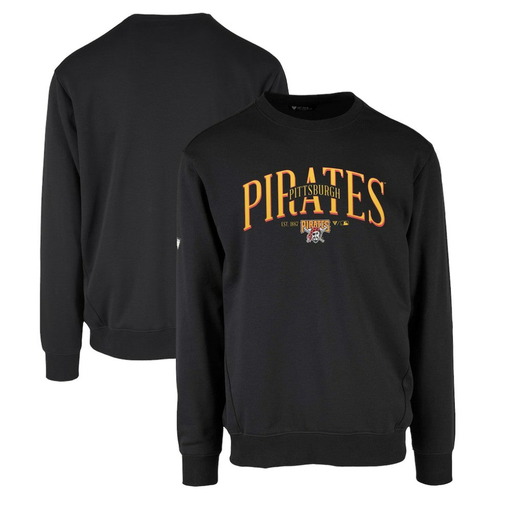 Pittsburgh Pirates Levelwear Zane Cooperstown Collection Retro Spellout Pullover Sweatshirt - Black - MLB Sale