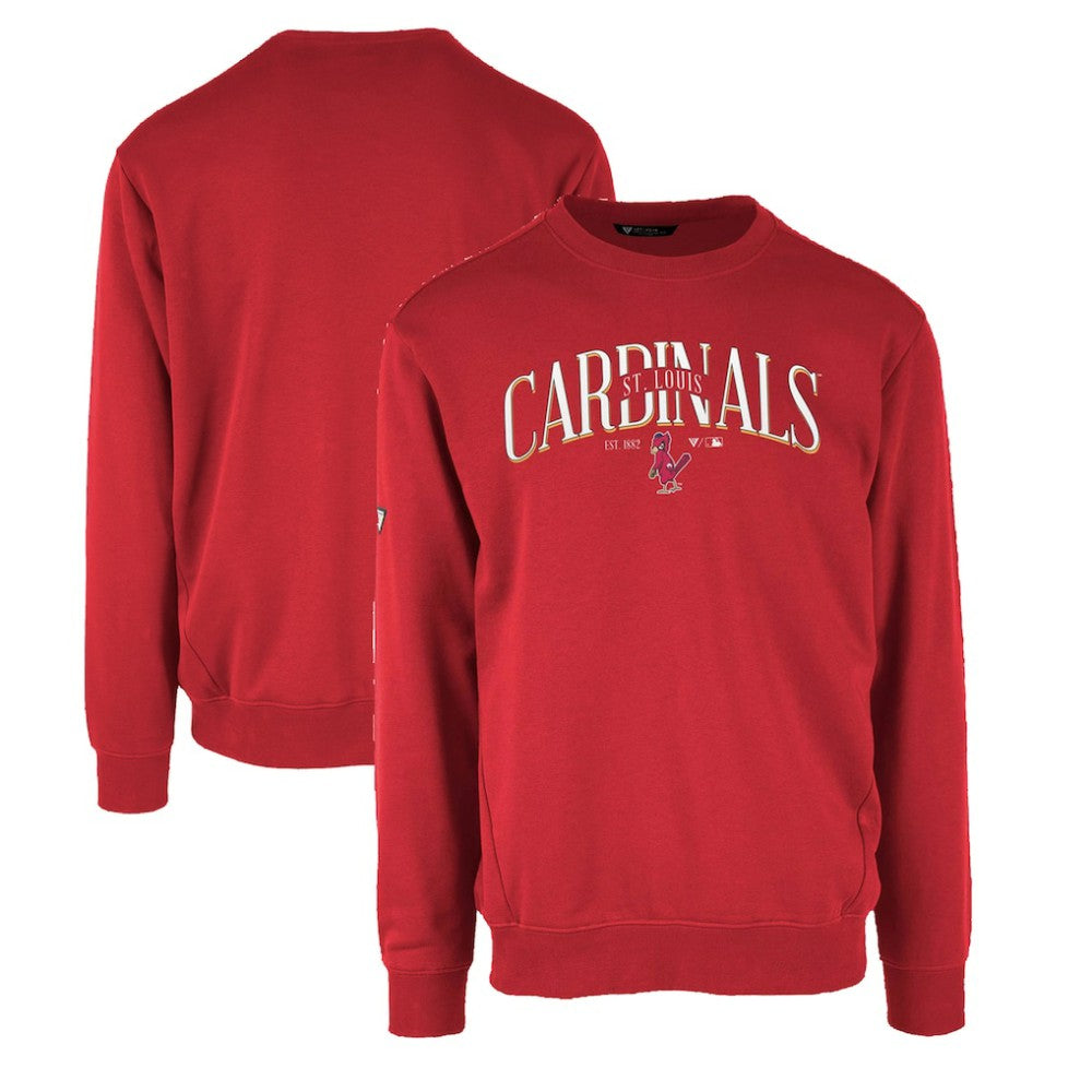 St. Louis Cardinals Levelwear Zane Cooperstown Collection Retro Spellout Pullover Sweatshirt - Red - MLB Lifestyle