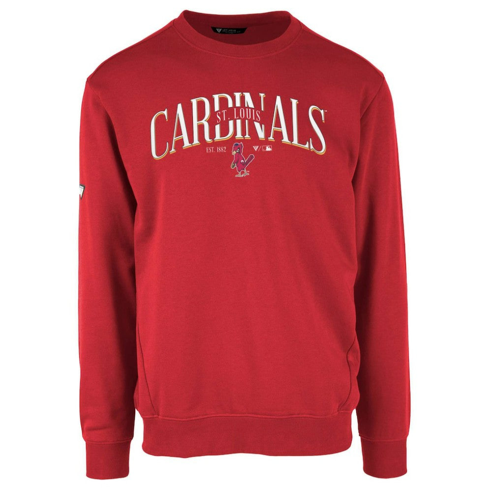 St. Louis Cardinals Levelwear Zane Cooperstown Collection Retro Spellout Pullover Sweatshirt - Red - MLB Lifestyle