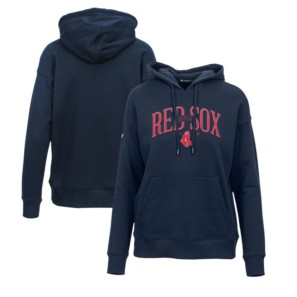 Boston Red Sox Levelwear Women's Adorn Cooperstown Collection Retro Spellout Pullover Hoodie - Navy - MLB Discount