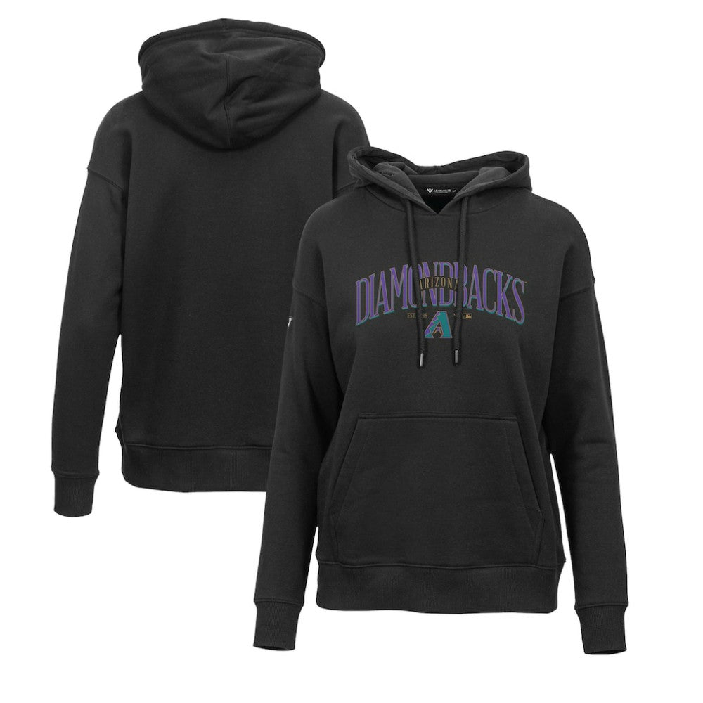 Arizona Diamondbacks Levelwear Women's Adorn Cooperstown Collection Retro Spellout Pullover Hoodie - Black - MLB Sale