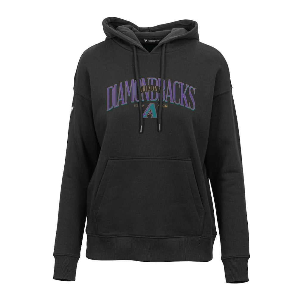Arizona Diamondbacks Levelwear Women's Adorn Cooperstown Collection Retro Spellout Pullover Hoodie - Black - MLB Sale
