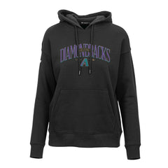 Arizona Diamondbacks Levelwear Women's Adorn Cooperstown Collection Retro Spellout Pullover Hoodie - Black - MLB Sale