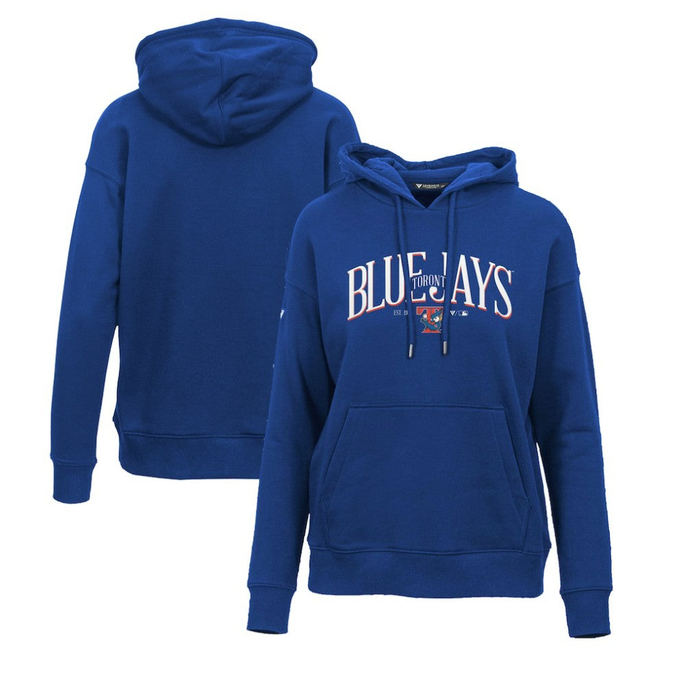 Toronto Blue Jays Levelwear Women's Adorn Cooperstown Collection Retro Spellout Pullover Hoodie - Royal - MLB Discount
