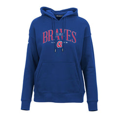 Atlanta Braves Levelwear Women's Adorn Cooperstown Collection Retro Spellout Pullover Hoodie - Royal - MLB Online