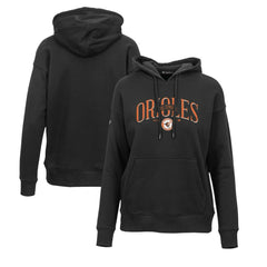Baltimore Orioles Levelwear Women's Adorn Cooperstown Collection Retro Spellout Pullover Hoodie - Black - MLB Discount