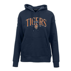 Detroit Tigers Levelwear Women's Adorn Cooperstown Collection Retro Spellout Pullover Hoodie - Navy - MLB Discount