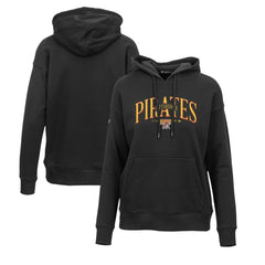 Pittsburgh Pirates Levelwear Women's Adorn Cooperstown Collection Retro Spellout Pullover Hoodie - Black - MLB on Sale