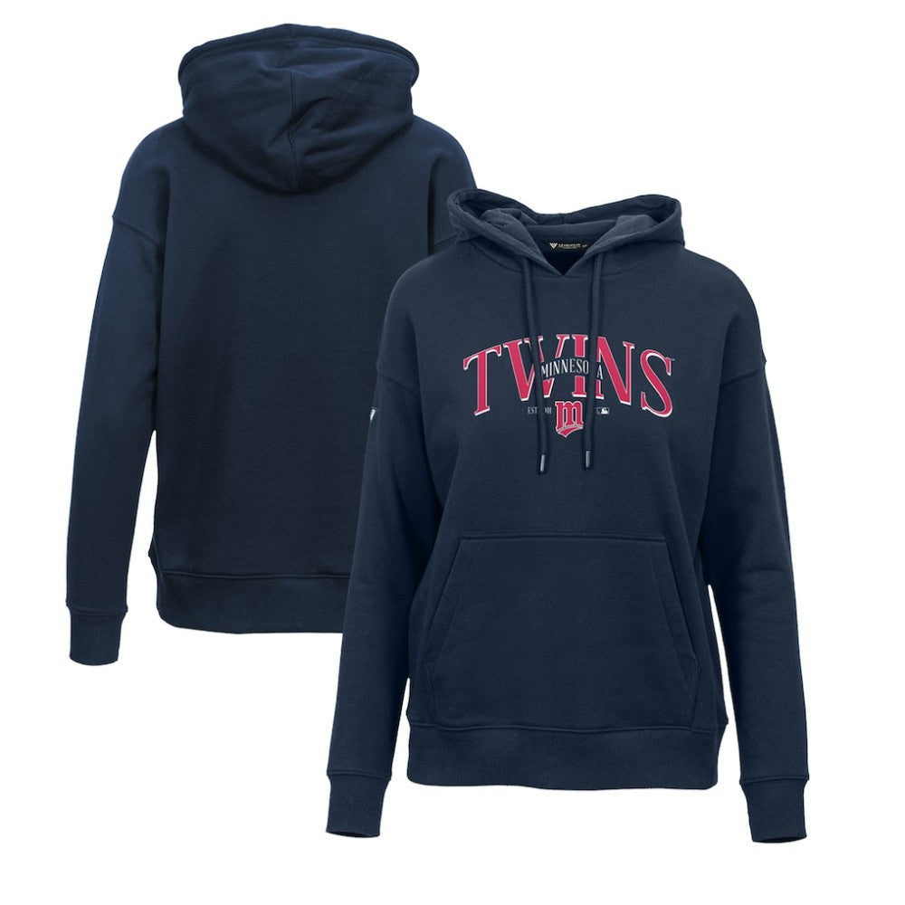 Minnesota Twins Levelwear Women's Adorn Cooperstown Collection Retro Spellout Pullover Hoodie - Navy - MLB on Sale