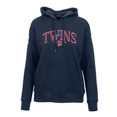 Minnesota Twins Levelwear Women's Adorn Cooperstown Collection Retro Spellout Pullover Hoodie - Navy - MLB on Sale