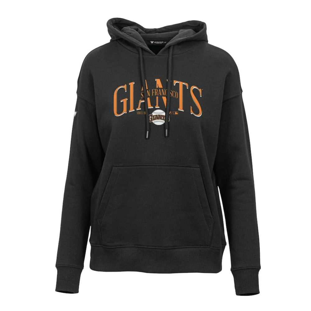 San Francisco Giants Levelwear Women's Adorn Cooperstown Collection Retro Spellout Pullover Hoodie - Black - MLB Discount