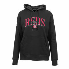 Cincinnati Reds Levelwear Women's Adorn Cooperstown Collection Retro Spellout Pullover Hoodie - Black - MLB Online