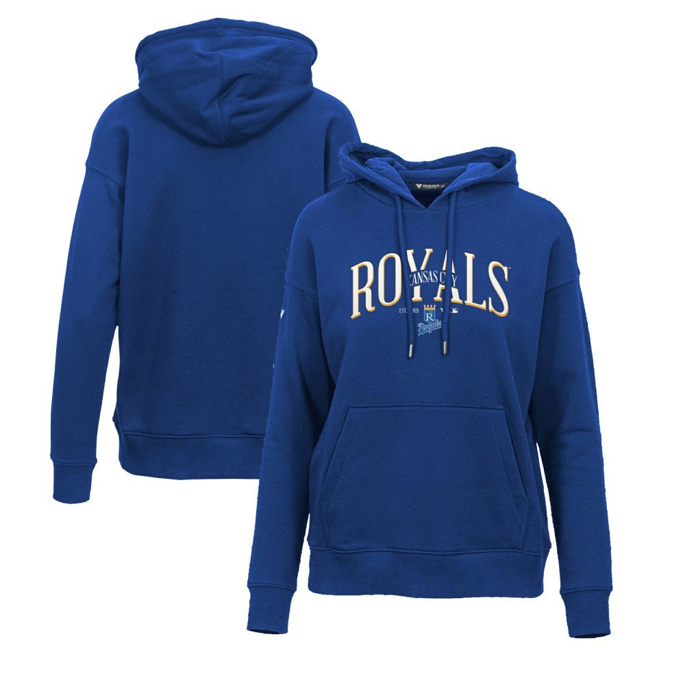 Kansas City Royals Levelwear Women's Adorn Cooperstown Collection Retro Spellout Pullover Hoodie - Royal - MLB Sale