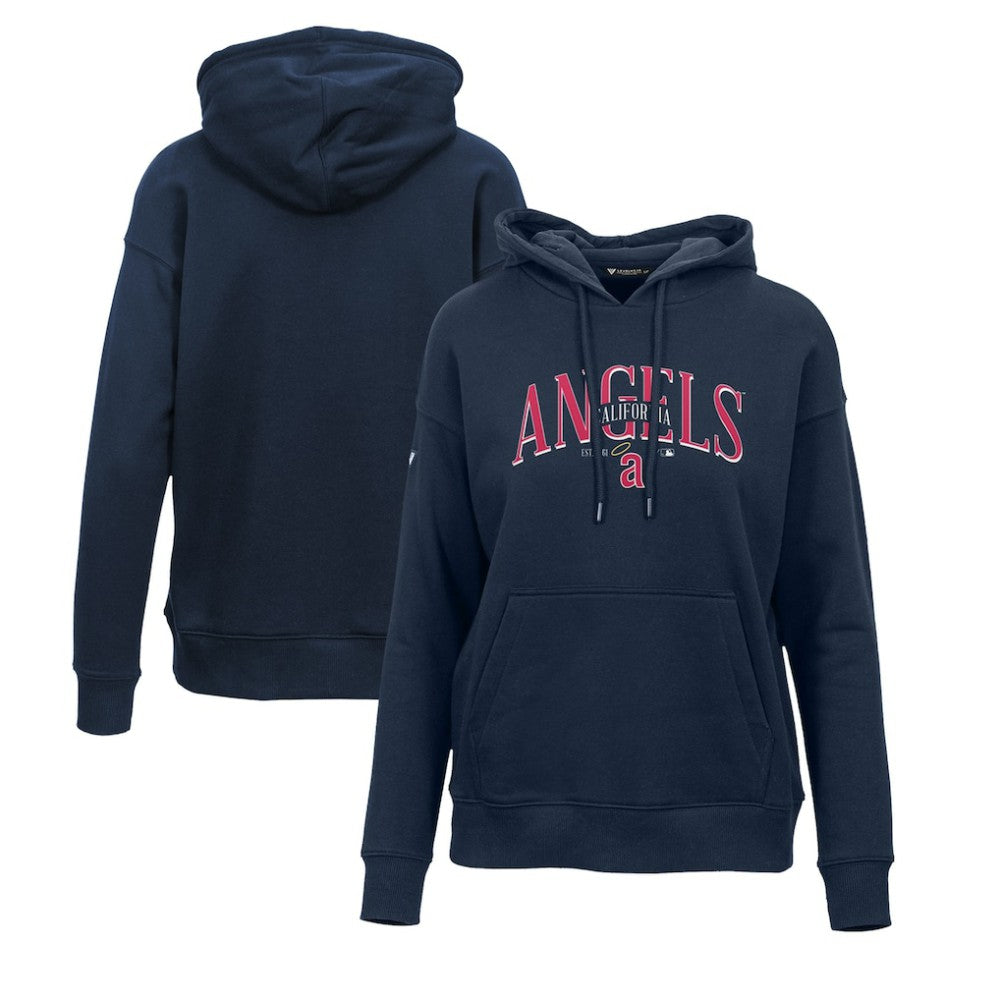 Los Angeles Angels Levelwear Women's Adorn Cooperstown Collection Retro Spellout Pullover Hoodie - Navy - MLB Online