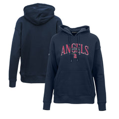 Los Angeles Angels Levelwear Women's Adorn Cooperstown Collection Retro Spellout Pullover Hoodie - Navy - MLB Online