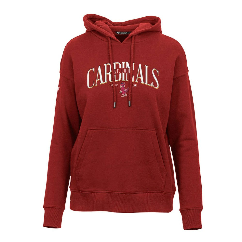 St. Louis Cardinals Levelwear Women's Adorn Cooperstown Collection Retro Spellout Pullover Hoodie - Red - MLB Discount