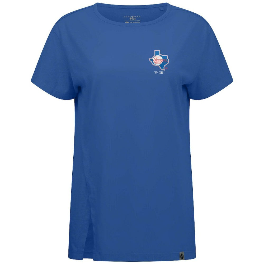 Texas Rangers Levelwear Women's Influx Cooperstown Core Logo T-Shirt - Royal - MLB on Sale