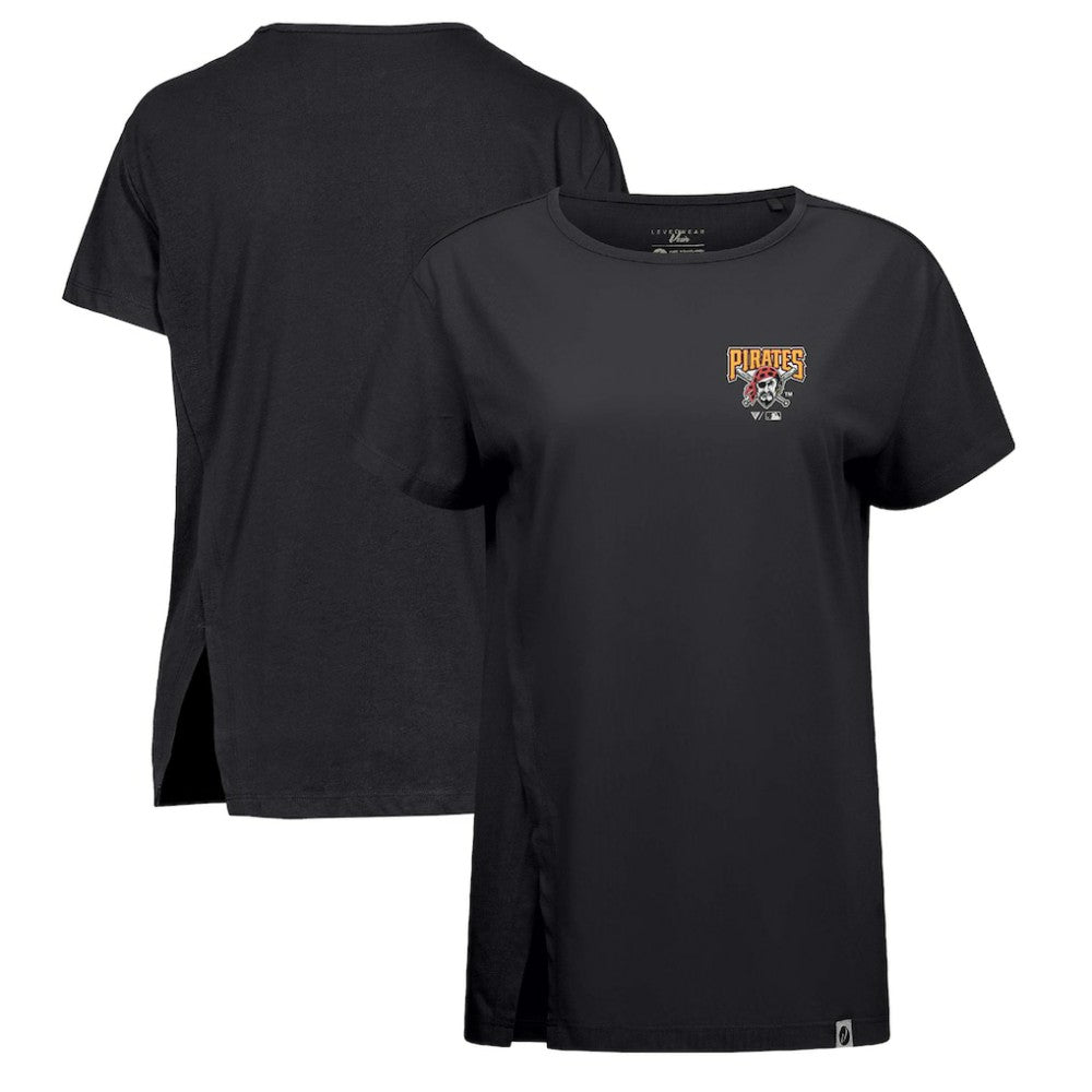 Pittsburgh Pirates Levelwear Women's Influx Cooperstown Core Logo T-Shirt - Black - MLB Online