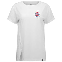 Atlanta Braves Levelwear Women's Influx Cooperstown Core Logo T-Shirt - White - MLB on Sale