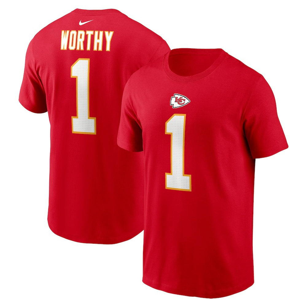 Nike Xavier Worthy Kansas City Chiefs Name & Number T-Shirt Red