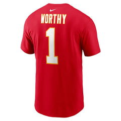 Nike Xavier Worthy Kansas City Chiefs Name & Number T-Shirt Red